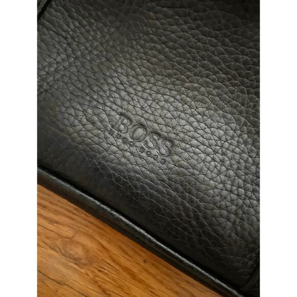 HUGO BOSS Slim Black Pebbled Leather Attache/Laptop Bag - Picture 3 of 11